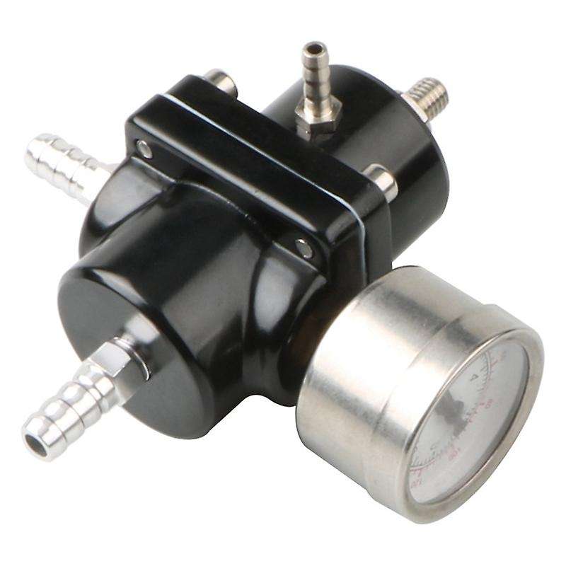 Universal Car Fuel Pressure Regulator 0-140PSI Adjustable Pressure Reducer with Pressure Gauge, Blac