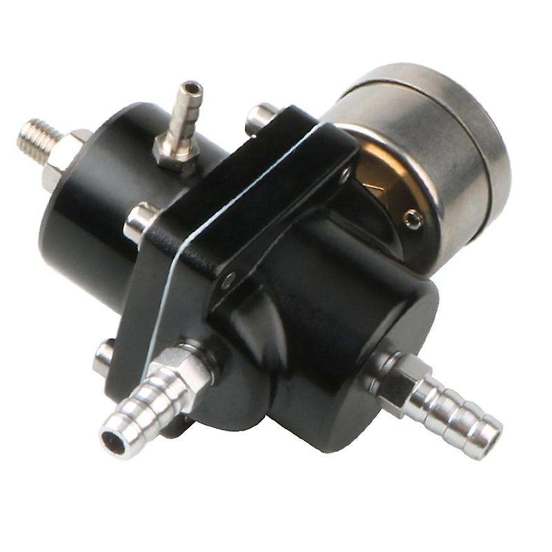 Universal Car Fuel Pressure Regulator 0-140PSI Adjustable Pressure Reducer with Pressure Gauge, Blac