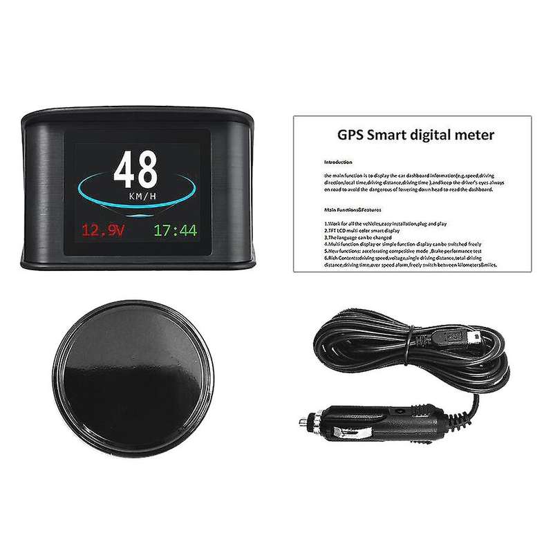 Universal Car HUD Head Up Display Digital GPS Speedometer with Speedup Test Brake Test Overspeed Ala