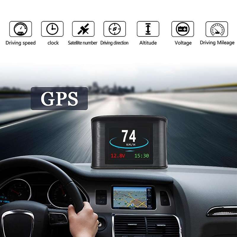 Universal Car HUD Head Up Display Digital GPS Speedometer with Speedup Test Brake Test Overspeed Ala