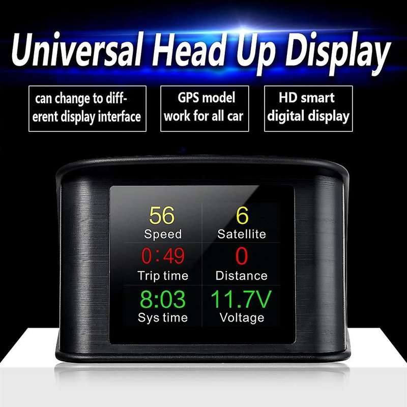 Universal Car HUD Head Up Display Digital GPS Speedometer with Speedup Test Brake Test Overspeed Ala