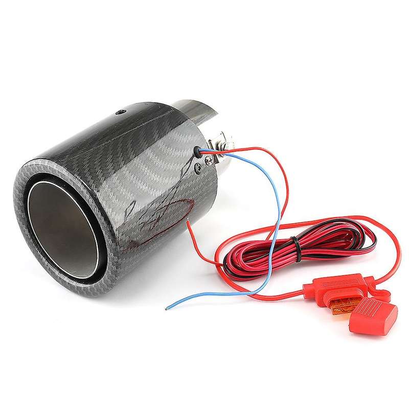 Universal Car LED Exhaust Muffler Tip Pipe Red Light Flaming Straight Car Modified Single Outlet Exh