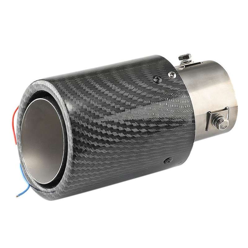 Universal Car LED Exhaust Muffler Tip Pipe Red Light Flaming Straight Car Modified Single Outlet Exh