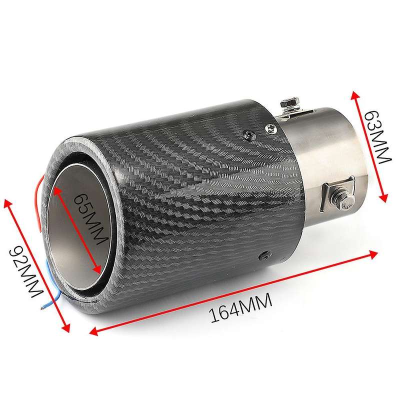 Universal Car LED Exhaust Muffler Tip Pipe Red Light Flaming Straight Car Modified Single Outlet Exh
