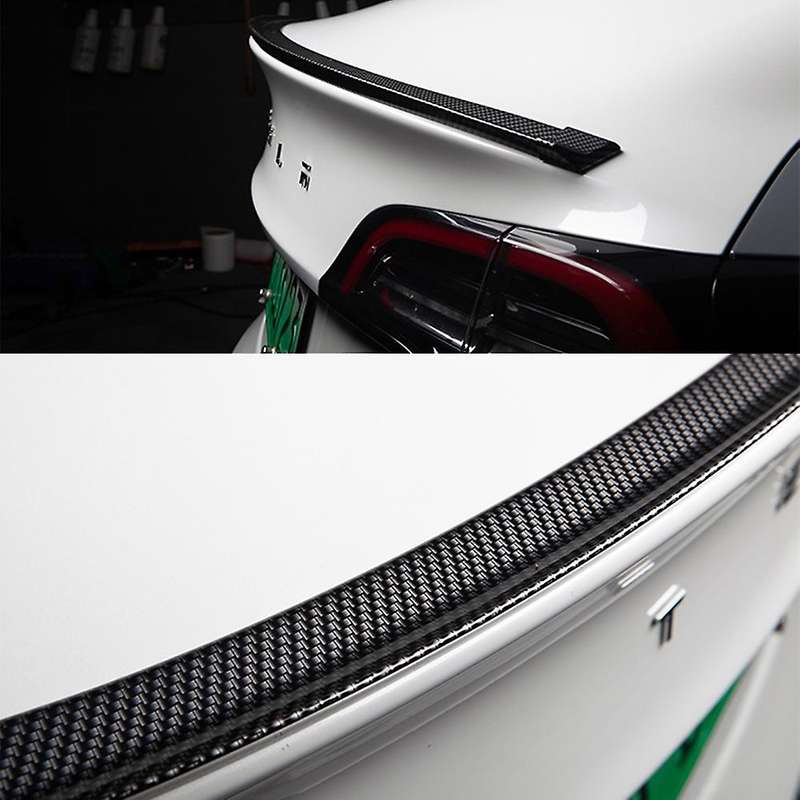 Universal Car Tail Spoiler Carbon Fiber Fixed Wing for Model 3 Y S X A-Udi B-MW