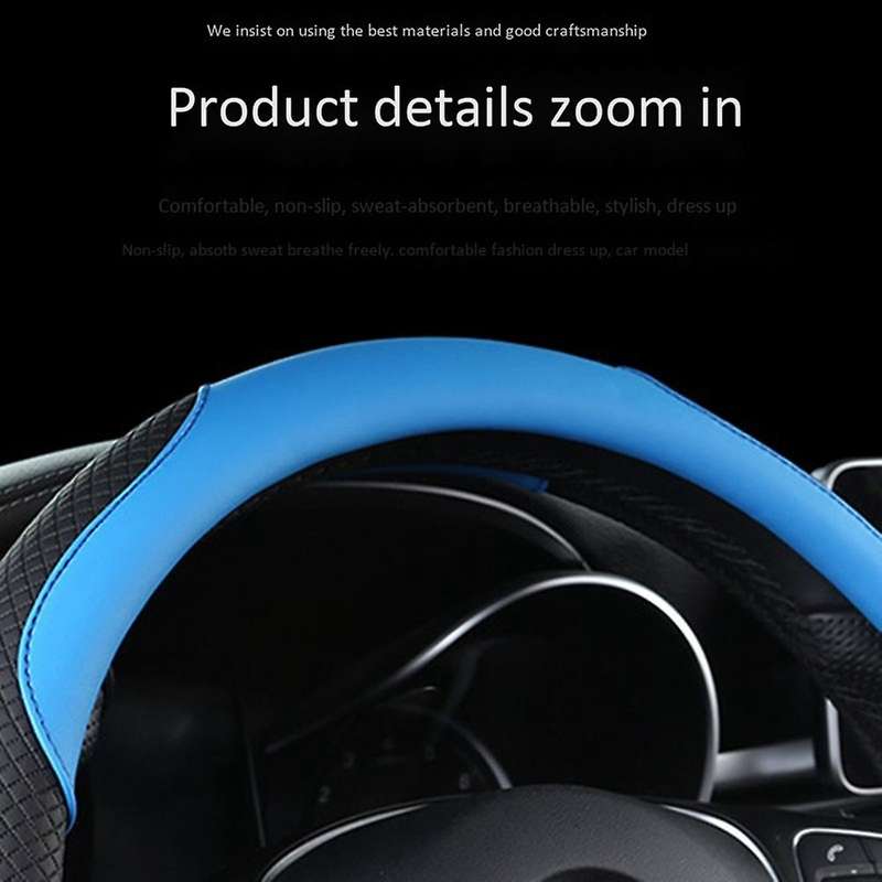 Universal Car Steering Wheel Cover Imitation Dermis Auto Steering-Weel Covers Auto Upholstery ( Blac