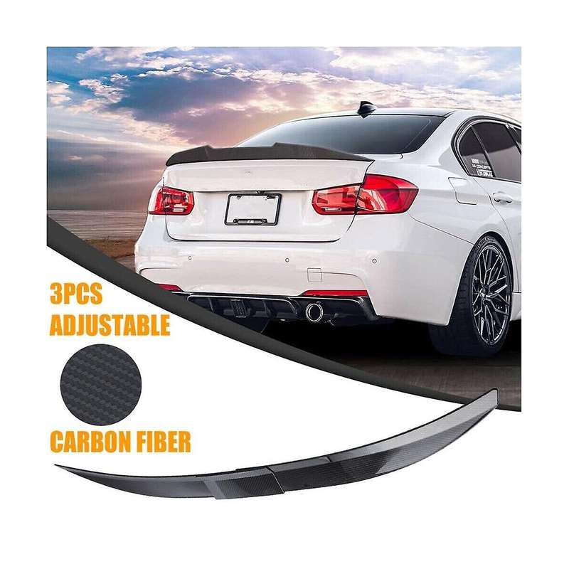Universal Car Spoiler, Adjustable Rear Trunk Spoiler Lip Roof Tail Wing Accessories, Carbon Fiber