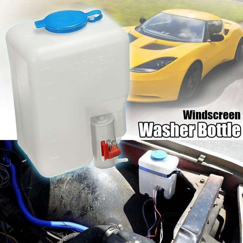 Universal Car Windshield Washer Pump Washer Fluid Reservoir Bottle Kit Washer System with Pump Jet B