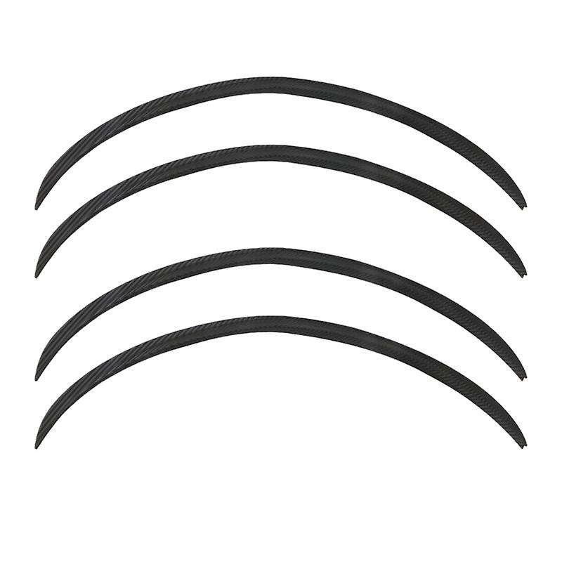 Universal Car Wheel Eyebrow Arch Trim Lips Flare Protector Carbon Fiber 4Pcs 25cm
