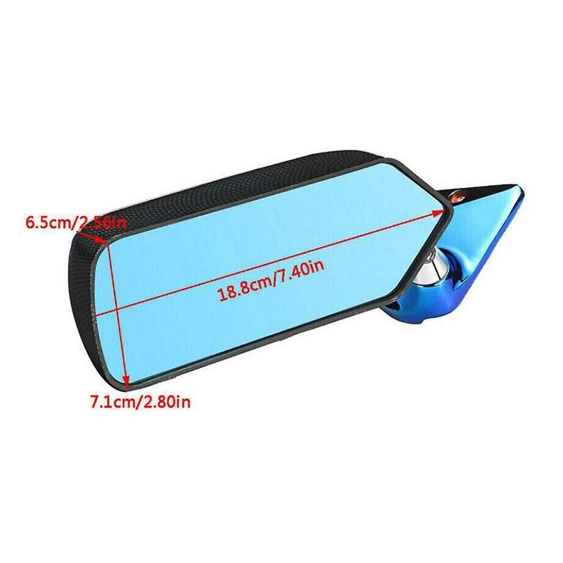 Universal Carbon Fiber Side Rear View Mirror with Blue Mirror Surface for