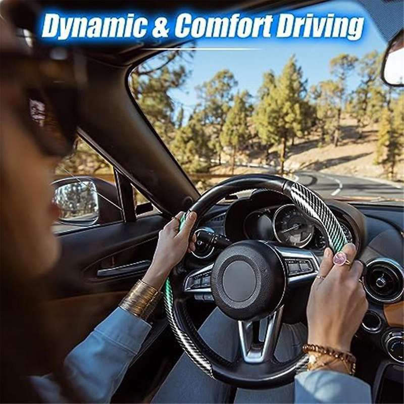 Universal Carbon Fiber Steering Wheel Cover, Hard Car Steering Wheel Cover Protective Film, Anti-sk