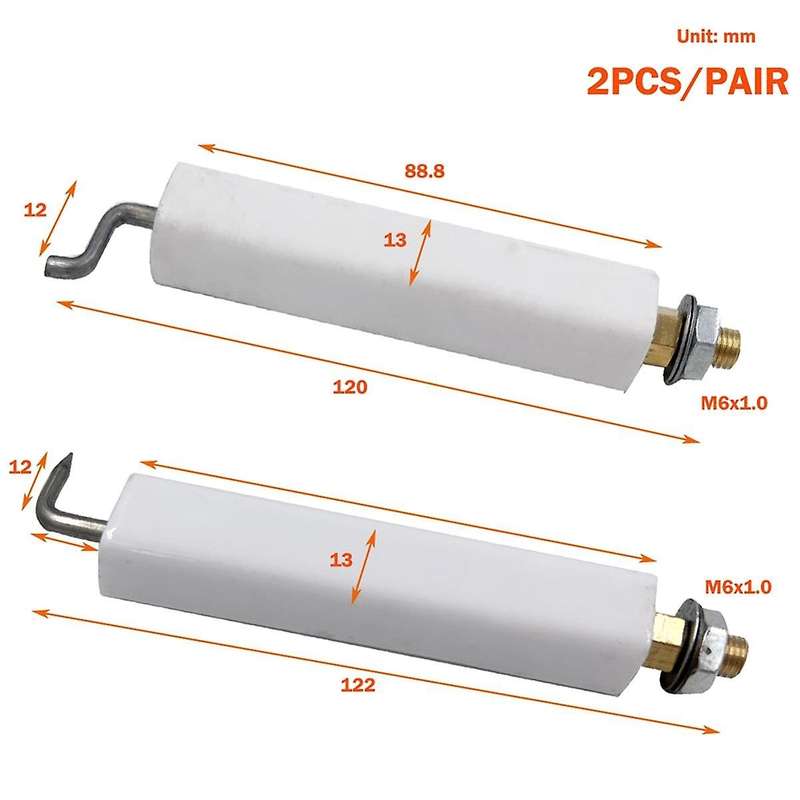 Universal Ceramic Electrode Ignition,Gas Burner Ceramic Spark Plug Ignition Electrode Replacement Ki