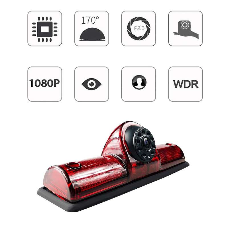 Universal Cargo Van 170 Degree High-Position Brake Light Reversing Camera Waterproof Rear View Camer