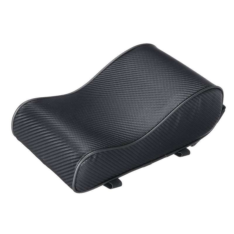Universal Center Console Armrest Cushion Carbon Fiber Armrest Pad Storage Box Black Line