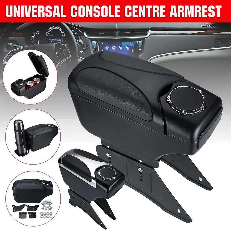 Universal Central Console Armrest Box Storage Box PU Leather Organizer Tray for Van Truck Auto Inter