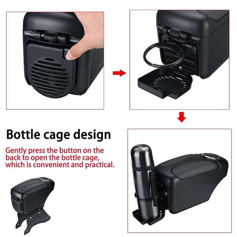 Universal Central Console Armrest Box Storage Box PU Leather Organizer Tray for Van Truck Auto Inter