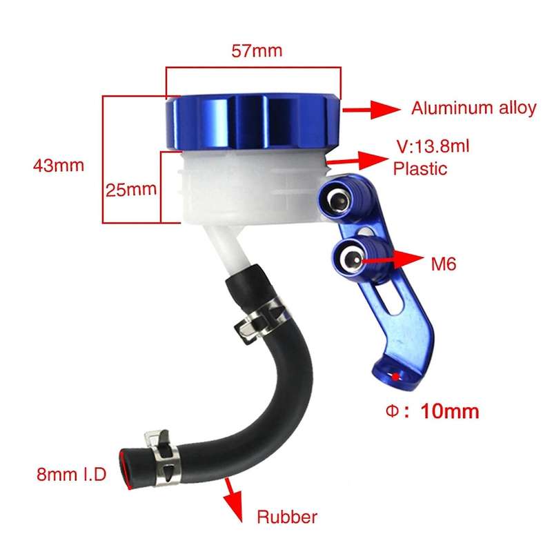 Universal CNC Motorcycle Brake Fluid Reservoir Clutch Tank Oil Fluid Cylinders Cup for Blue