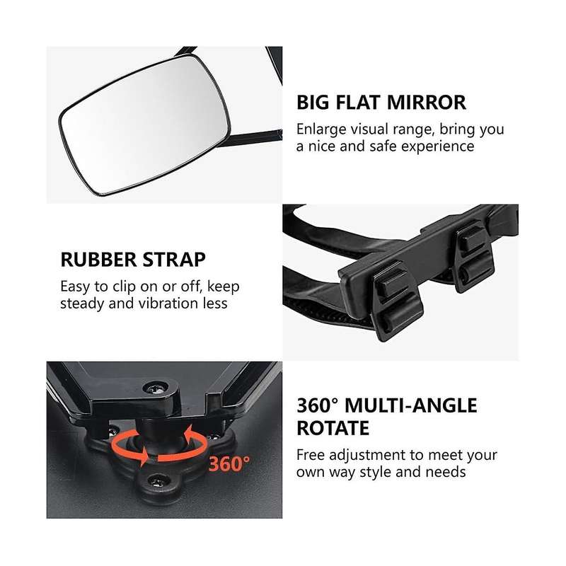 Universal Clip-on Towing Mirrors Extended Mirrors for Towing 360 Rotation Adjustable Towing Mirror,