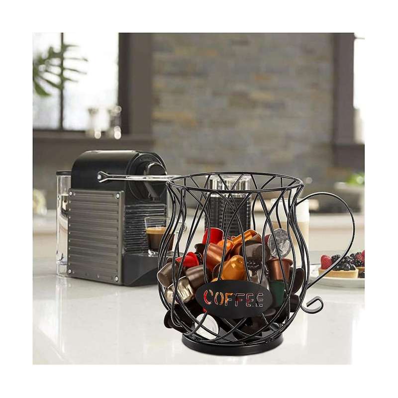 Universal Coffee Capsule Storage Basket Coffee Cup Basket Coffee Pod Organizer Holder Black Cafe Ho