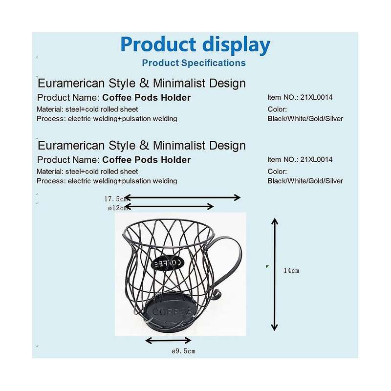 Universal Coffee Capsule Storage Basket Coffee Cup Basket Coffee Pod Organizer Holder Black Cafe Ho