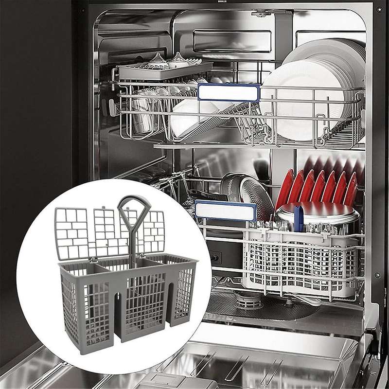 Universal Dishwasher Cutlery Basket Replacement, with Removable Handle, Dishwasher Utensil Holder fo