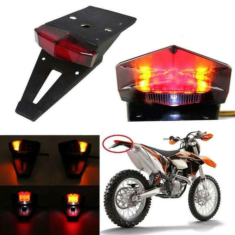 Universal Dirt Bike LED Rear Brake Tail Light Turn Signal Off Road Dirt Bike Motorcycle Black+Red