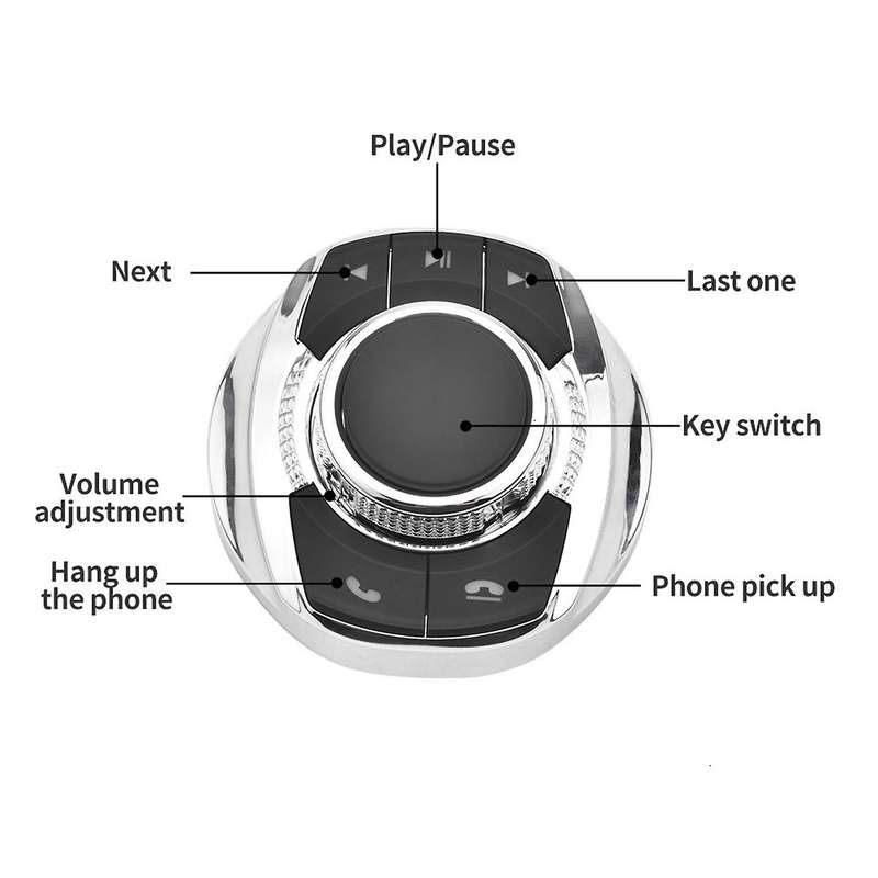 Universal Cup Shape with LED Light 8-Key Car Wireless Steering Wheel Control Button for Car Android