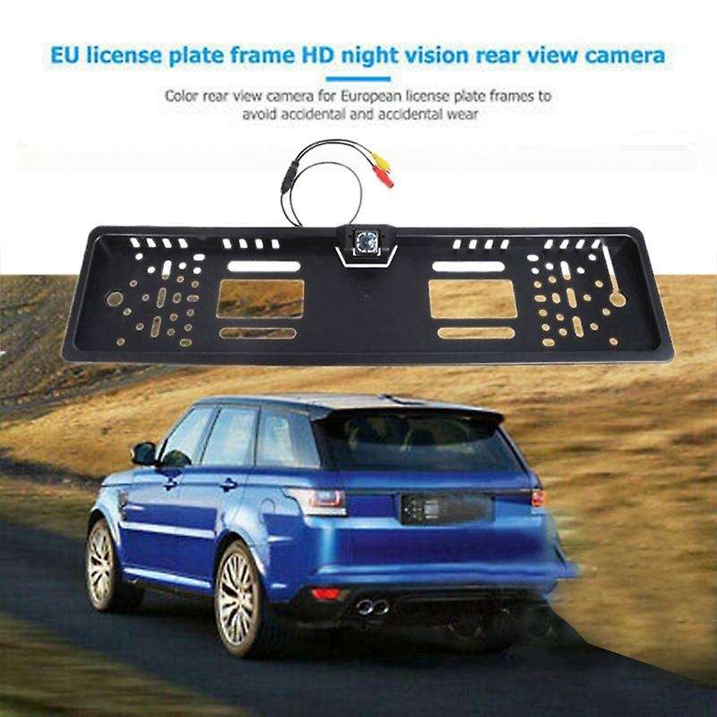 Universal European Car License Plate Frame Automatic Reversing Rear View Camera 12LED License Plate