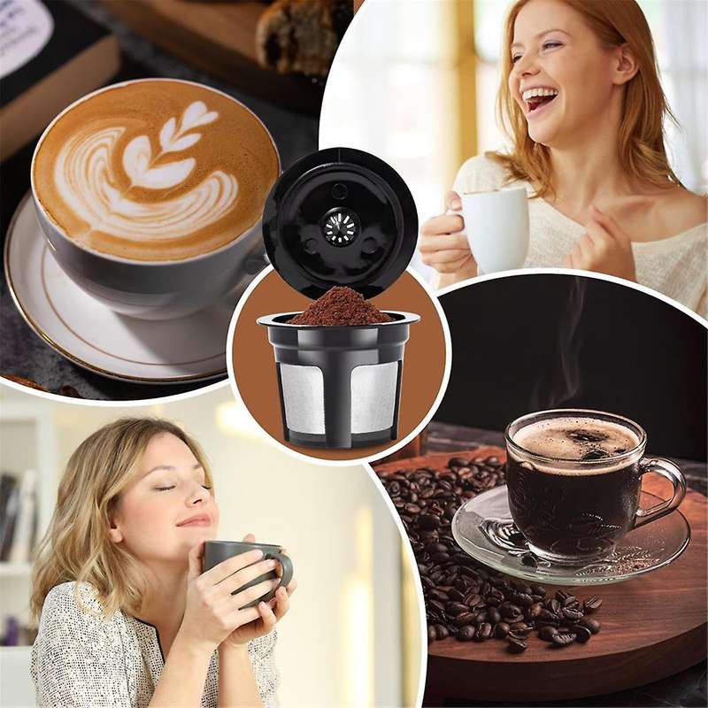 Universal Fit Reusable Coffee Filters with Coffee Pods Refillable Kcups Coffee Filters for 1.0 and 2