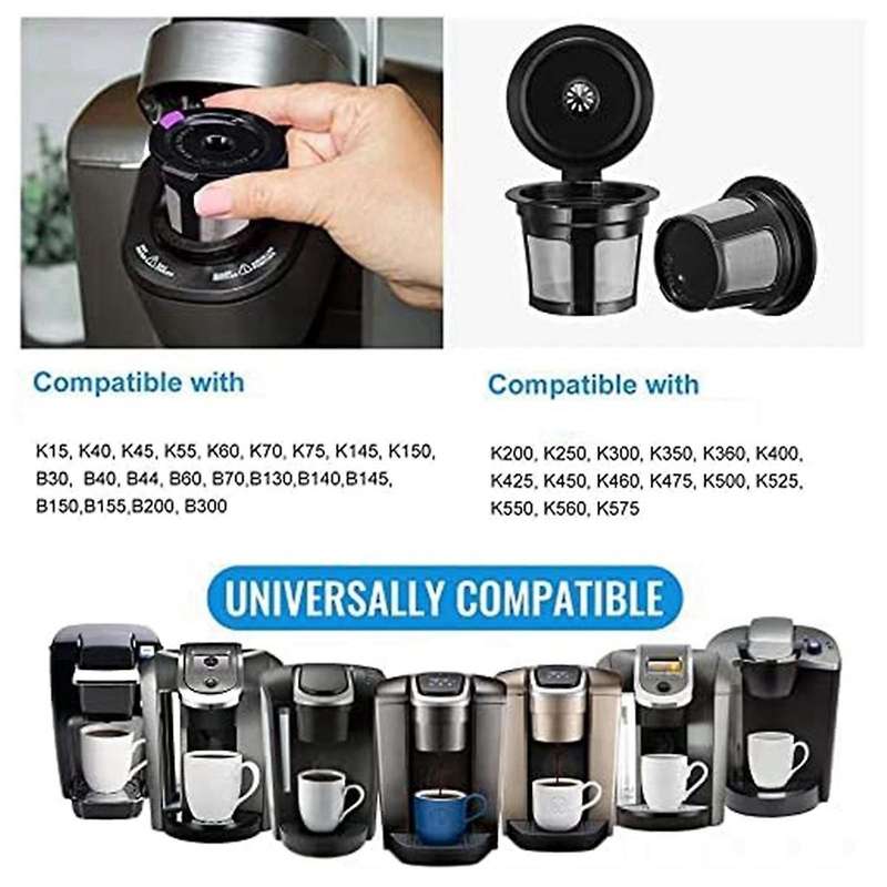Universal Fit Reusable Coffee Filters with Food Grade Stainless Steel Mesh, for 1.0 and 2.0