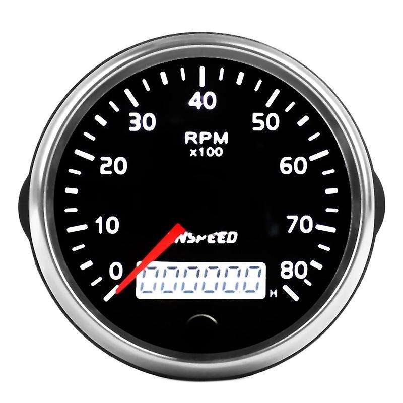 Universal Speedometer 12V/24V Odometer 85mm 0-8000RPM for Car Motorcycle LCD Tachometer