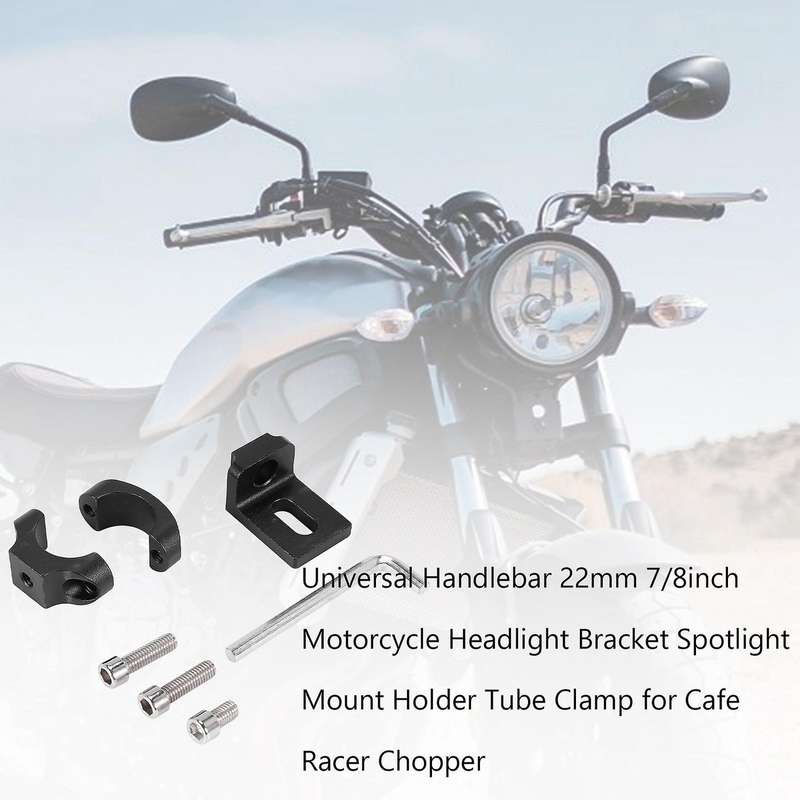 Universal Handlebar 22mm 7/8inch Motorcycle Headlight Bracket Spotlight Mount Holder Tube Clamp For