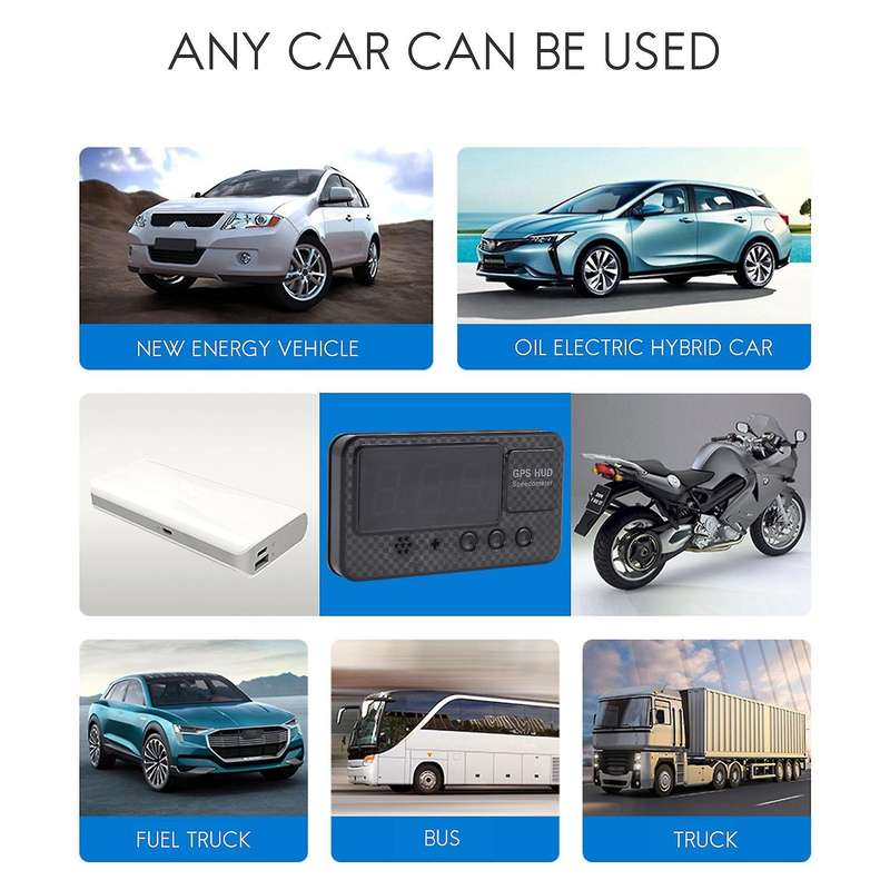Universal Gps Speedometer Odometer Car Digital Speed Display Over Speeding Alarm Car Clock for All V