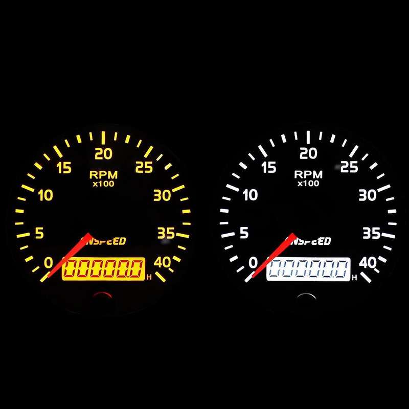 Universal GPS Speedometer 12V/24V Odometer 85mm 0-4000RPM for Car Motorcycle LCD Tachometer