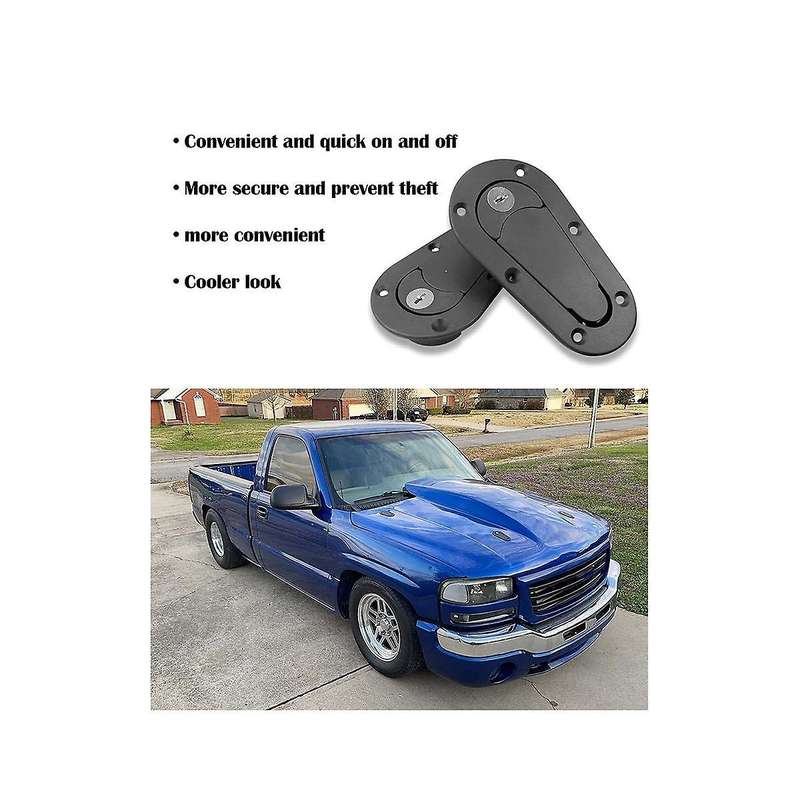 Universal Hood Locks Hood Locks Hood Pins Hood Lock Kit Car Accessories,with Lock Black