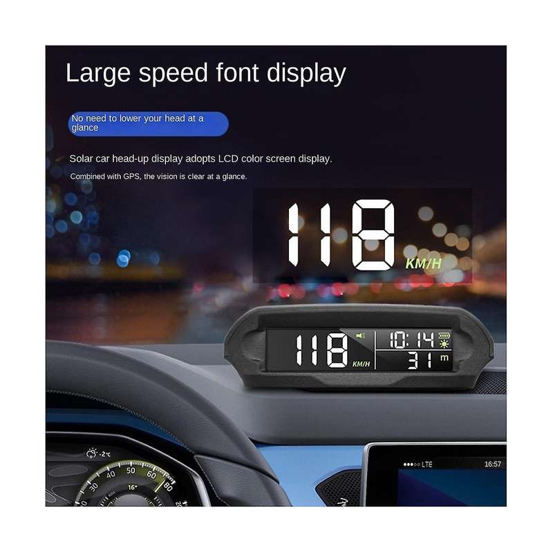 Universal Hud X 98 Car Solar Digital Meter Gps Speedometer Overspeed Alarm Distance Altitude