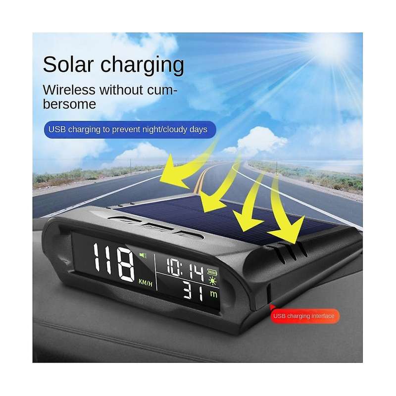 Universal Hud X 98 Car Solar Digital Meter Gps Speedometer Overspeed Alarm Distance Altitude