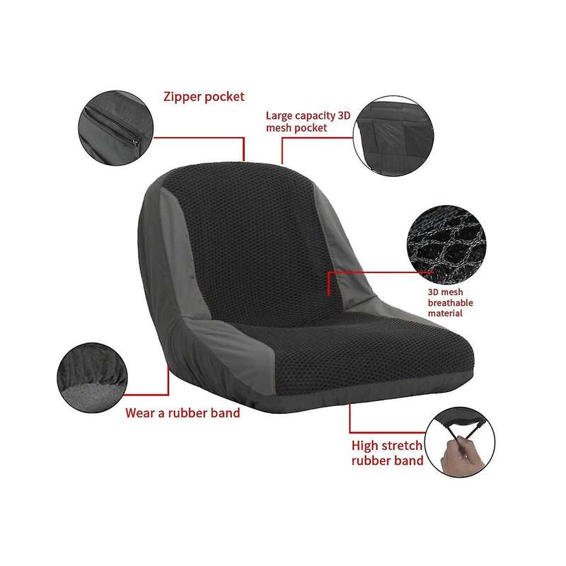 Universal Lawn Mower Tractor Seats Cover Padded Comfort Pad Storage Pouch Lawn Mower Accessories