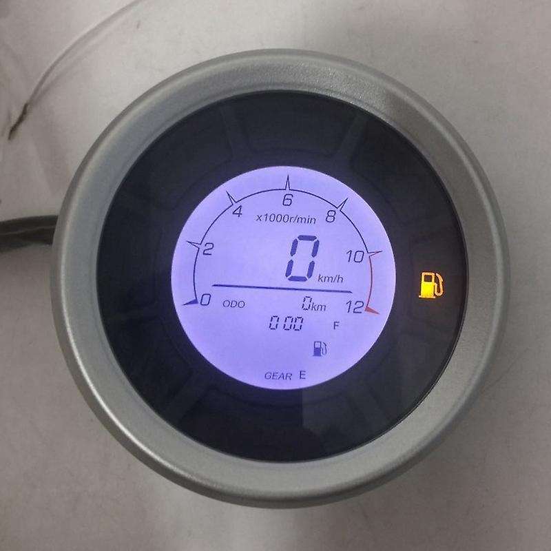Universal LCD Digital Speedometer,199Km/H 12000RPM Odometer Tachometer Cylinders Gear Tachometer Gau