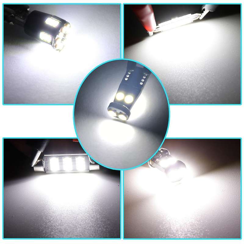 Universal LED Car Light Bulb Interior Dome Trunk License Plate Lamps Kit White for E60 E90 Golf 4 7