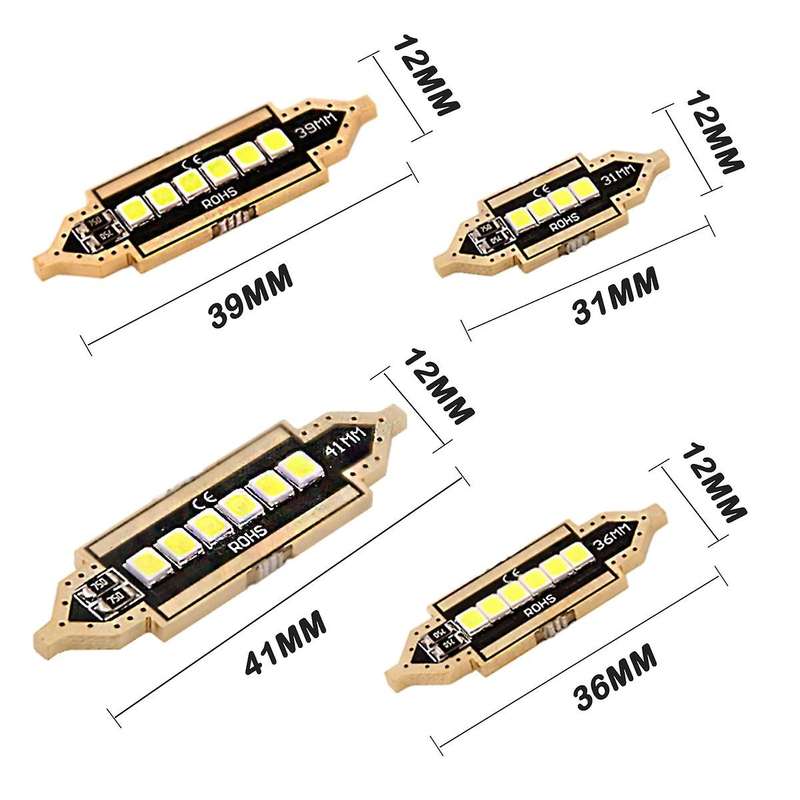 Universal LED Car Light Bulb Interior Dome Trunk License Plate Lamps Kit White for E60 E90 Golf 4 7