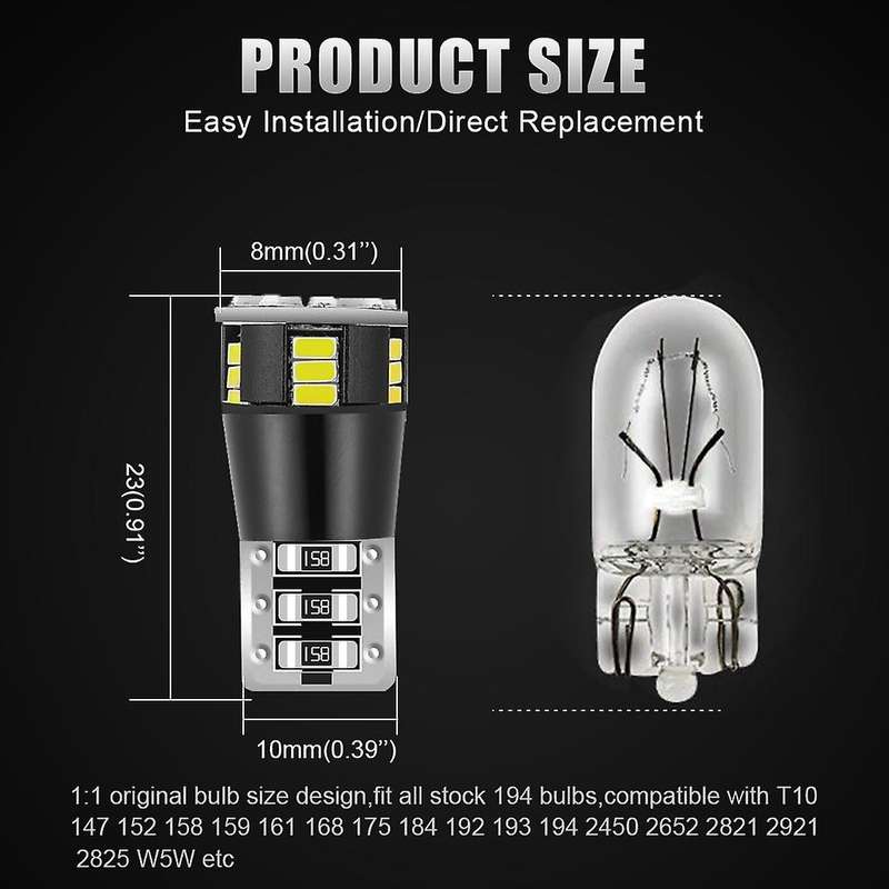 Universal LED Car Light Bulb Interior Dome Trunk License Plate Lamps Kit White for E60 E90 Golf 4 7