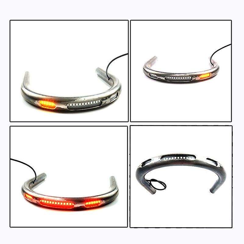 Universal Modified 7/8 Inch Motorcycle Cafe Steel Rear Seat Frame Hoop Loop LED Brake Turn Tail Ligh