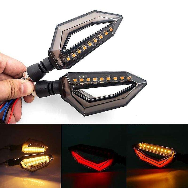 Universal Motorcycle 12 LED Turn Signal Lights Blinker Front Rear Lights Indicator for