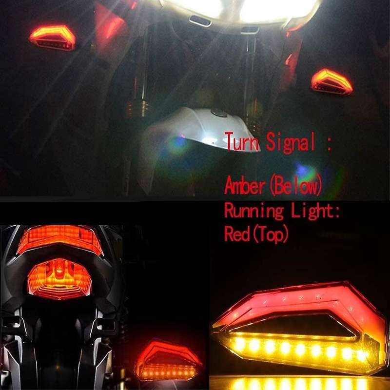 Universal Motorcycle 12 LED Turn Signal Lights Blinker Front Rear Lights Indicator for