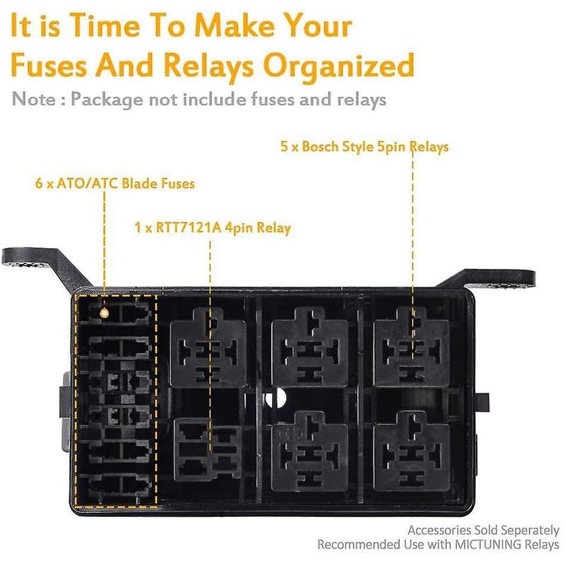 Universal Motor 12-Slot Relay Box Automotive Accessories for Automotive and Marine Engine Bay