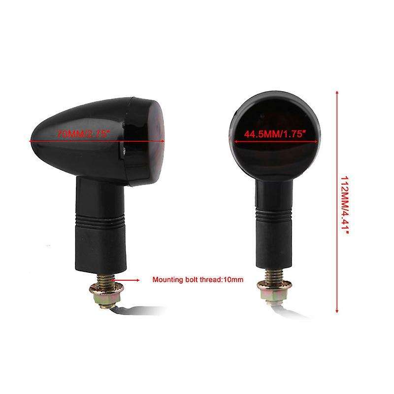 Universal Motorcycle Black Smoke LED Turn Signal Light Indicators for Cafe Custom