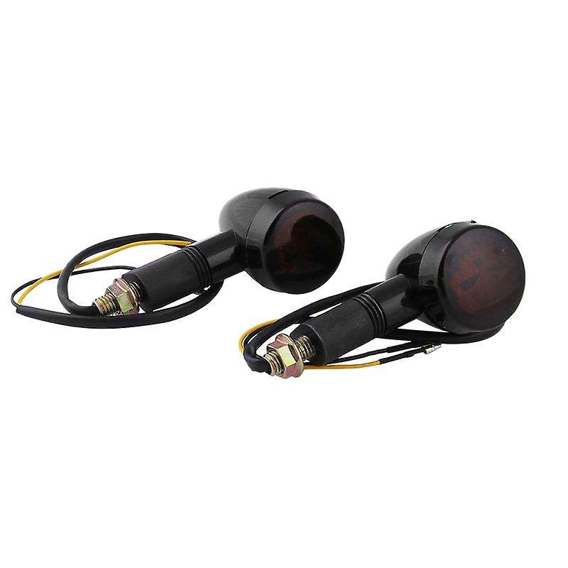 Universal Motorcycle Black Smoke LED Turn Signal Light Indicators for Cafe Custom