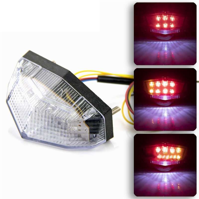 Universal Motorcycle Brake Light LED Turn Signal Light Motorcycle Tail Light Indicator for Scooter O