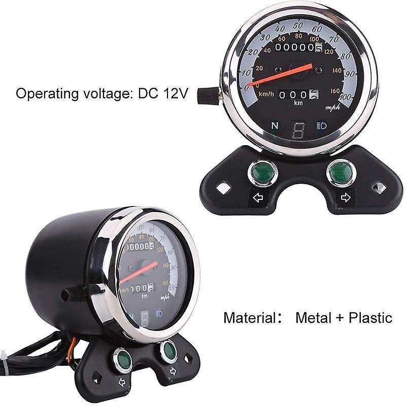 Universal Motorcycle Dual Odometer Speedometer Meter Gear Digital Display